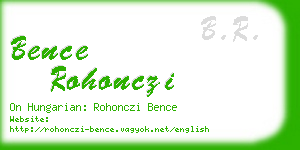 bence rohonczi business card